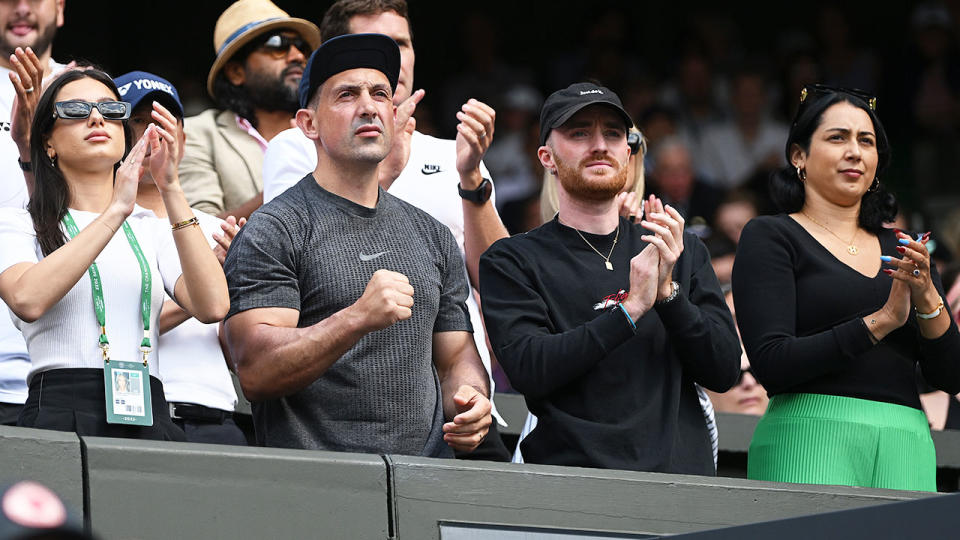 Seen here, Nick Kyrgios' entourage watch one of his matches at Wimbledon.