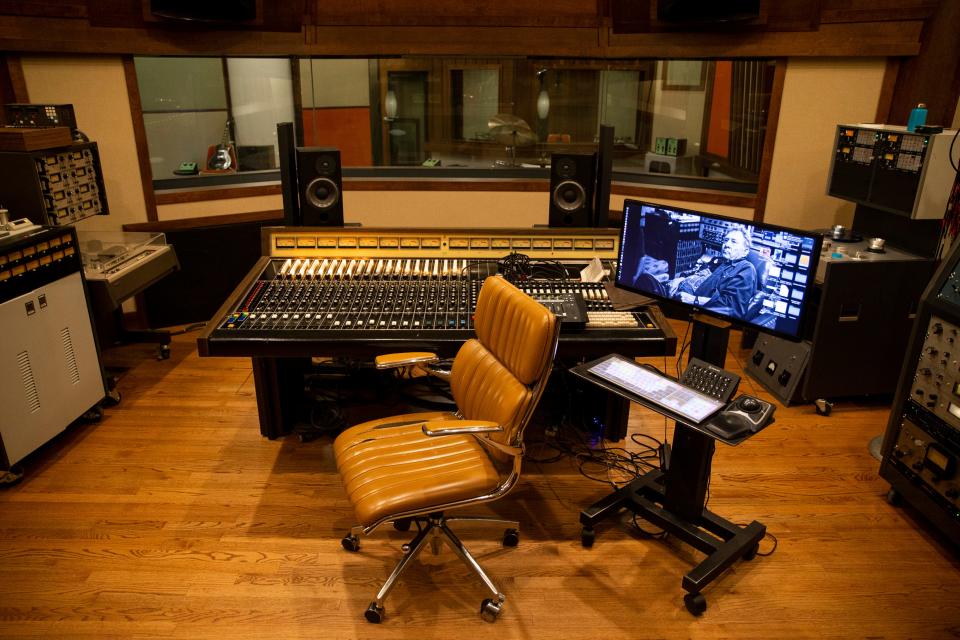 The control room of Southern Grooves, the newly built studio in Crosstown Concourse owned by Matt Ross-Spang, is seen in Memphis, Tenn., on Friday, June 23, 2023.