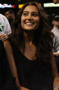 <p>Emma Hemming attends Game One of the Lakers and Celtics playoff during the 2008 NBA Finals. </p>