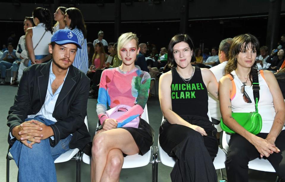Cole Sprouse, Jean Campbell, Romy Madley Croft and Vic Lentaigne at JW Anderson SS24 (Jed Cullen/Dave Benett/Getty Ima)