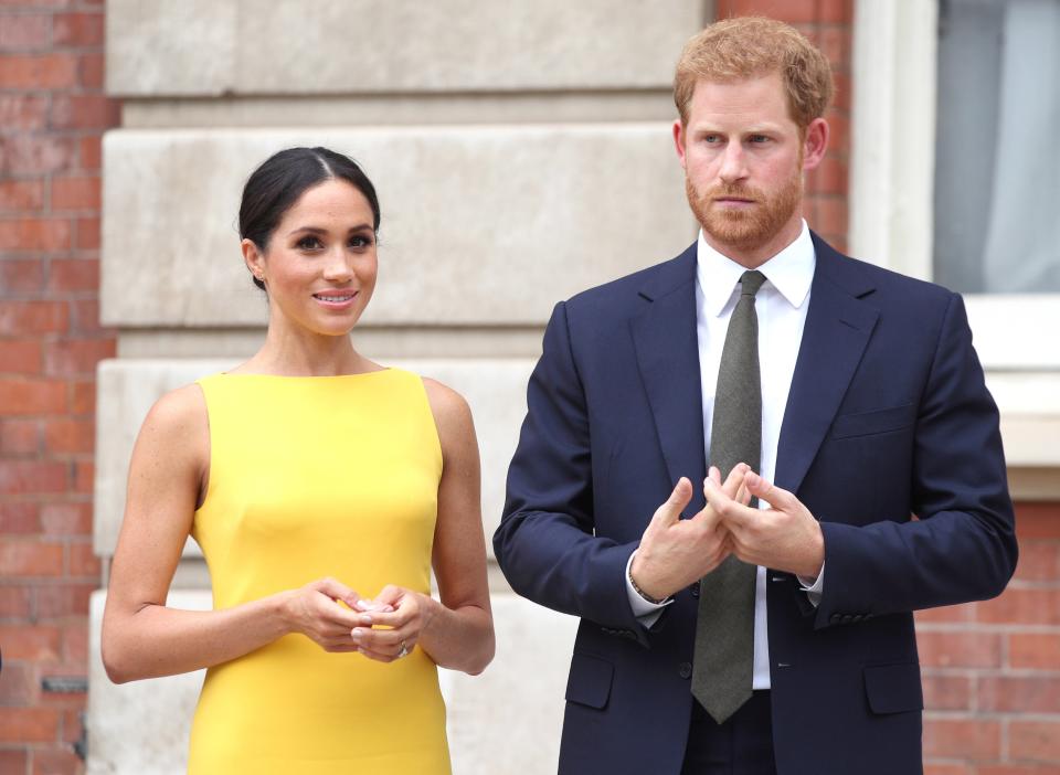 <p>Meghan is in California watching the ceremony on TV</p> (PA Wire)