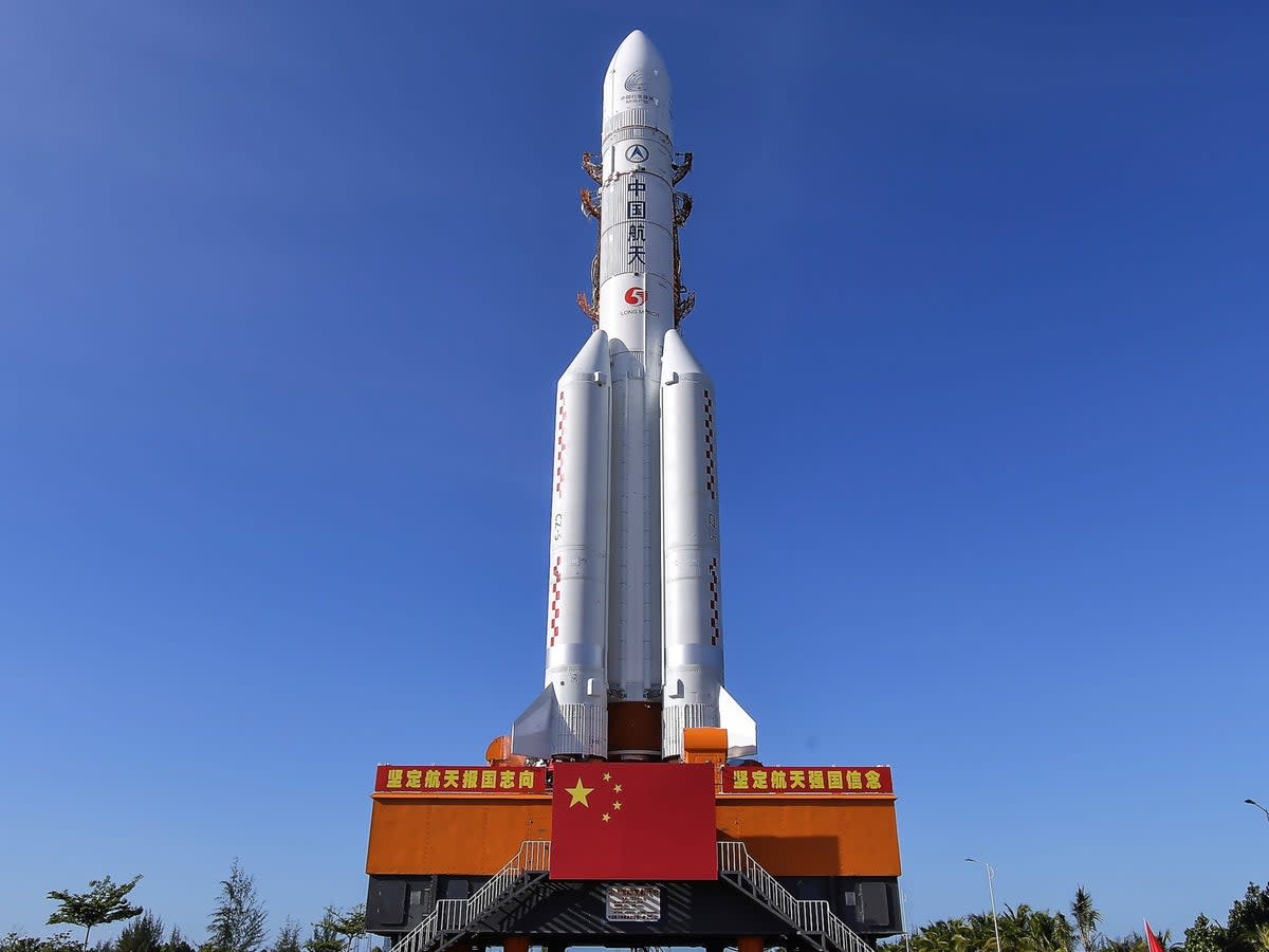 China’s Long March-5 Y5 rocket at the Wenchang Spacecraft Launch Site in the Hainan province (Getty Images)