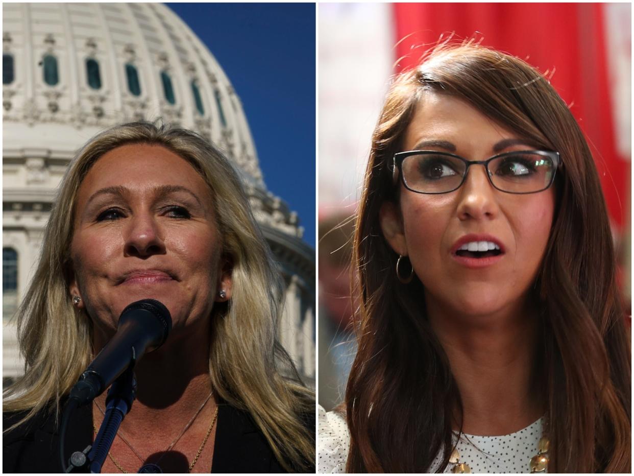 Marjorie Taylor Greene de Georgia y Lauren Boebert de Colorado fueron los únicos dos miembros de la Cámara que votaron en contra de la Ley de trasplantes. (Getty)