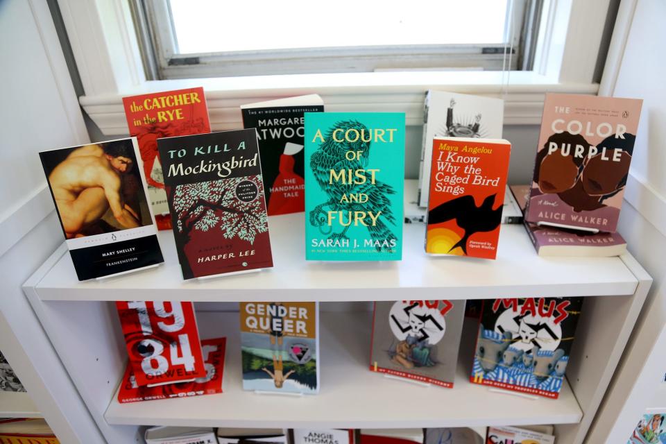 A display of banned books is available at Booktenders in York on Monday, June 13, 2022.