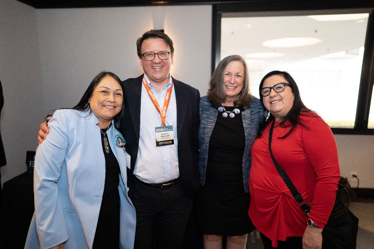 Chief Malerba (second from the right) with Native American Finance Officers Association Board Members, President Cristina Danforth (farthest left) and Secretary Melanie Benjamin (farthest right).  (Photo/Courtesy Native American Finance Officers Association)