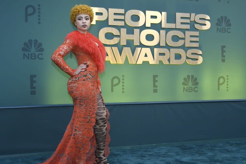 Ice Spice attends the People's Choice Awards at the Barker Hangar in Santa Monica, Calif., on Sunday. Photo by Jim Ruymen/UPI