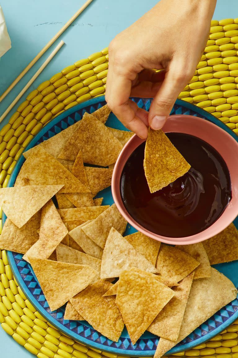 Churro Chips with Spiced Chocolate Dip