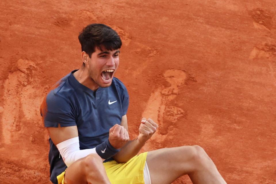 Carlos Alcaraz has won all three of his Grand Slam finals (AFP via Getty Images)