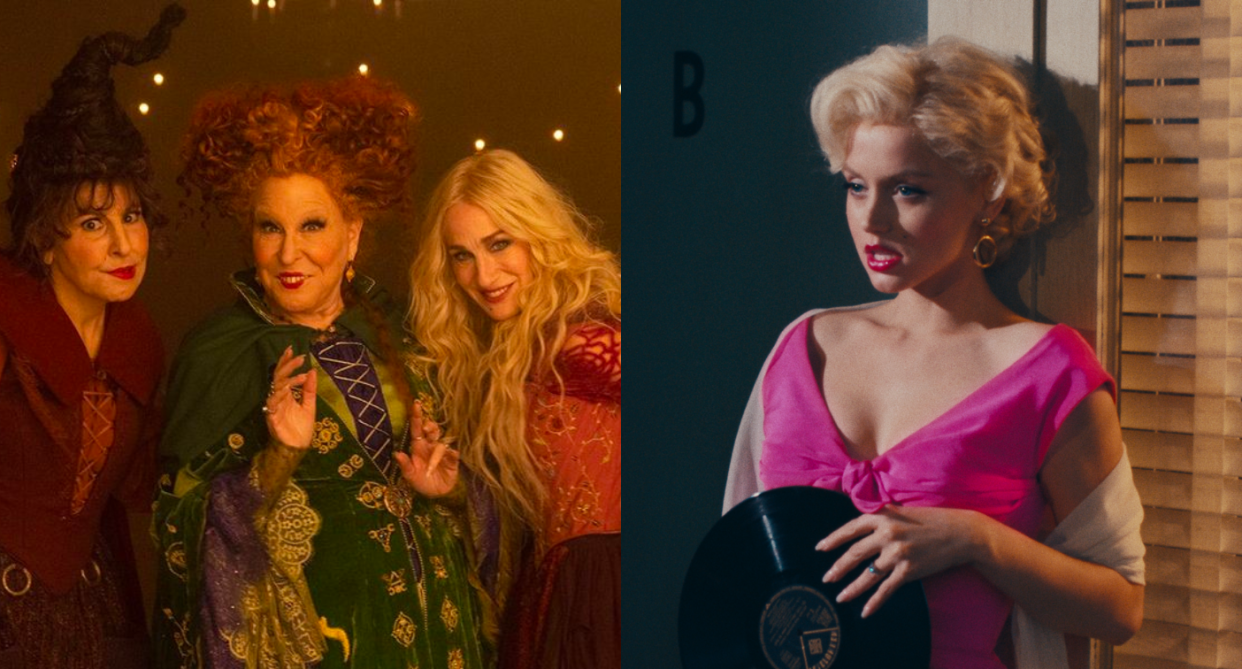 Bette Midler, Kathy Najimy & Sarah Jessica Parker as the Sanderson sisters, Ana de Armas as Marilyn Monroe