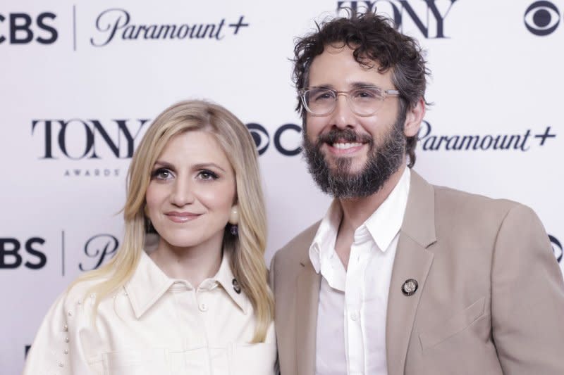 "Sweeney Todd" stars Annaleigh Ashford and Josh Groban arrive on the red carpet at the 76th Annual Tony Awards Meet The Nominees Press Event At Sofitel New York at Sofitel New York on May 4 in New York City. File Photo by John Angelillo/UPI