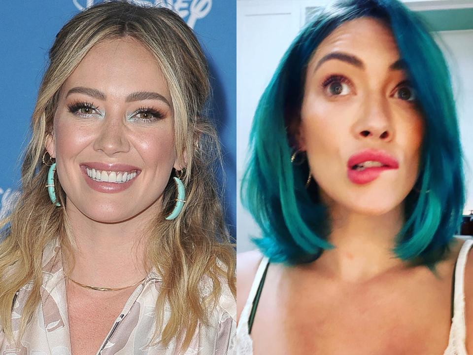 hilary duff blue hair