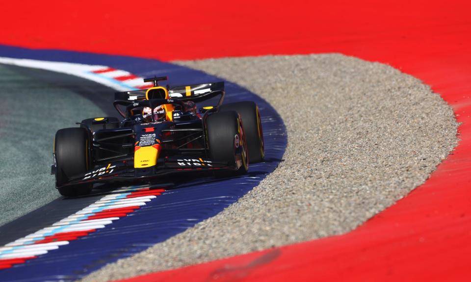 <span>Max Verstappen on his way to pole in sprint qualifying.</span><span>Photograph: Clive Rose/Getty Images</span>