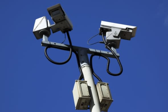 Ireland, North, Belfast, Lanyon Place, Security Closed Circuit Television Camera's....