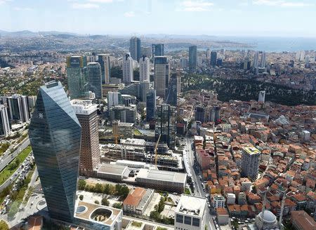 The business and financial district of Levent, comprised of leading Turkish companies' headquarters and popular shopping malls, is seen from the Sapphire Tower in Istanbul, Turkey, August 16, 2016. REUTERS/Osman Orsal