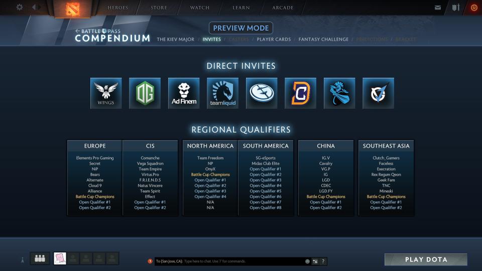 The teams who have been invited. (Valve)