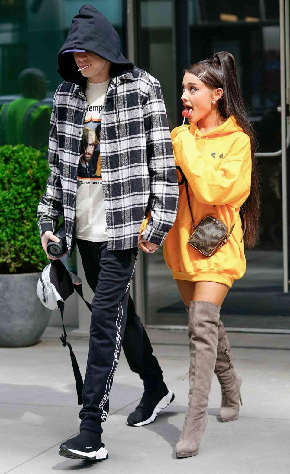 Pete Davidson and Ariana Grande are seen on June 20, 2018 in New York City