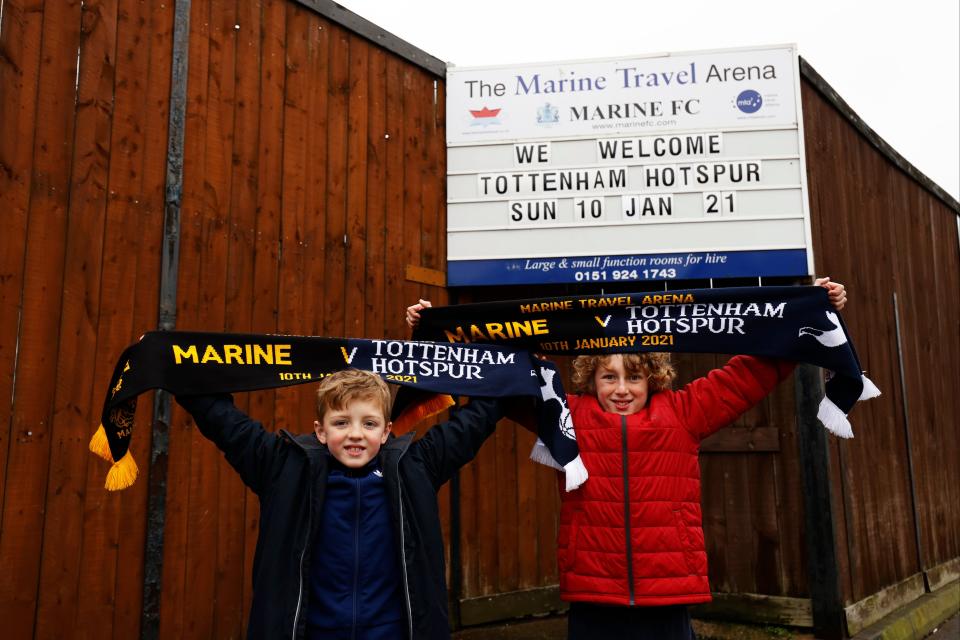 Fans outside Marine Travel Arena in Crosby.Getty Images