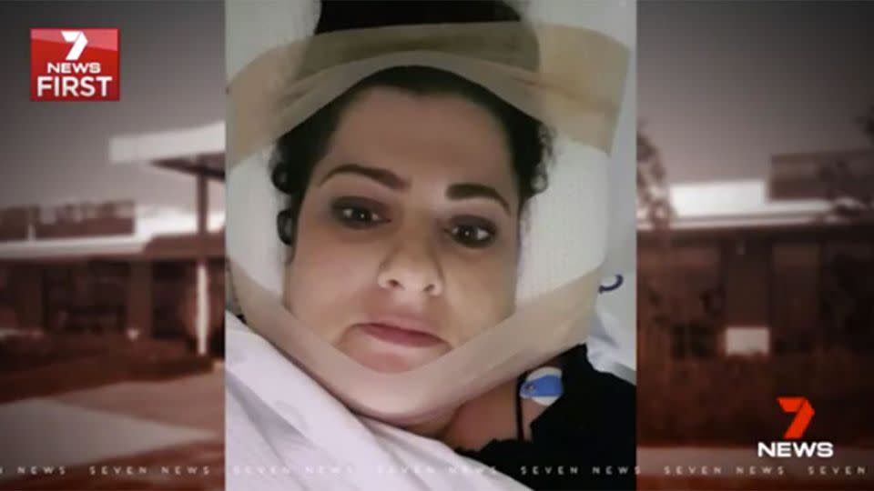 This mother was brutally kicked in head during a gang’s violent rampage. Source: 7 News