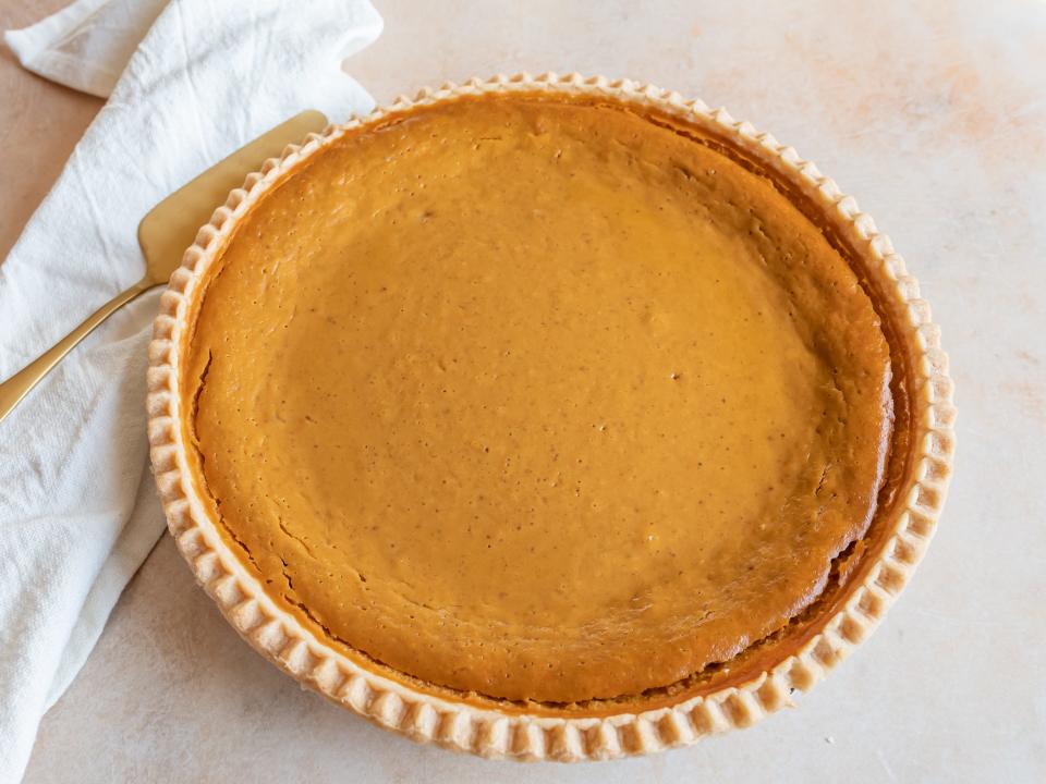 A whole pumpkin pie from Costco