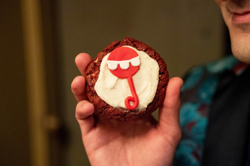 The Death Rattle Cookie from Schmackary’s on “Only Murders in the Building.” (Patrick Harbron / Hulu)