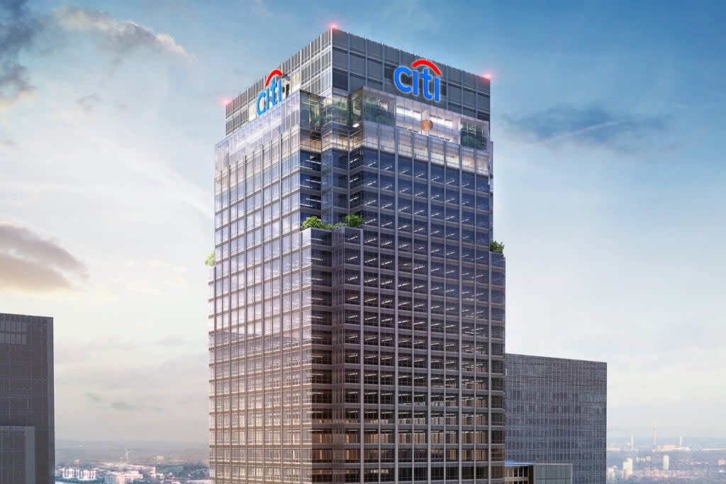 A mock-up of how Citi Tower will look after its refurbishment (Citi)