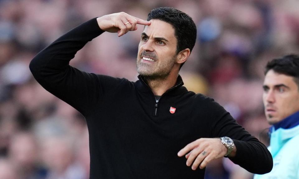 <span>Mikel Arteta wanted to make clear that he has a lot of respect for his former colleague Pep Guardiola.</span><span>Photograph: Adam Davy/PA</span>