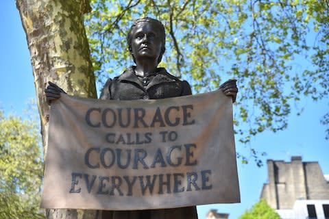 Suffagist Millicent Fawcett, commemorated in Parliament Square - Credit: getty