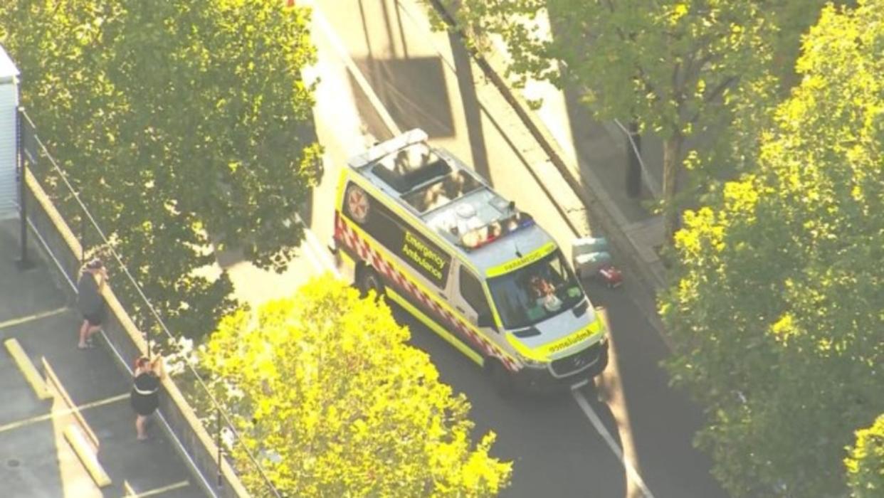 The scene of a stabbing outside a school in Sydney's west. Picture: 7