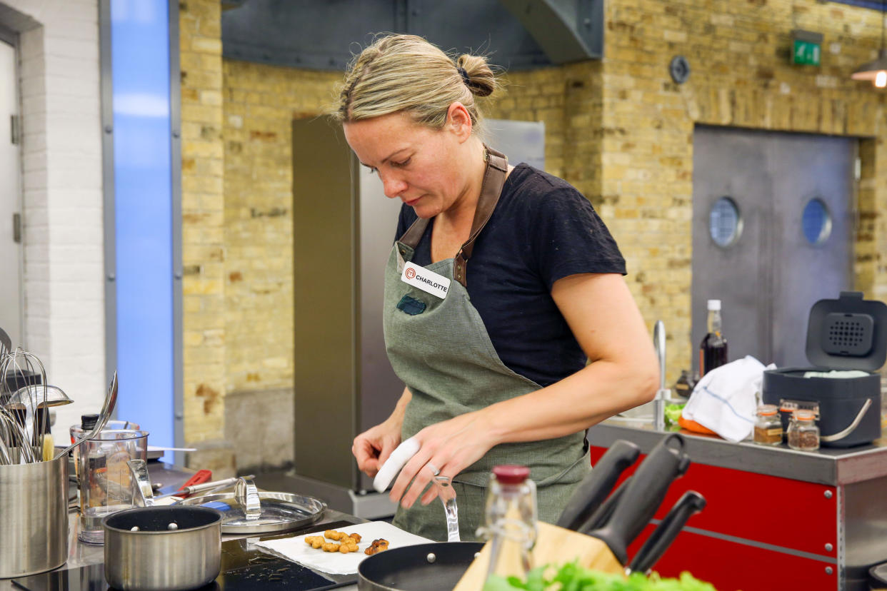 MasterChef contestant Charlotte cut her finger. (BBC)