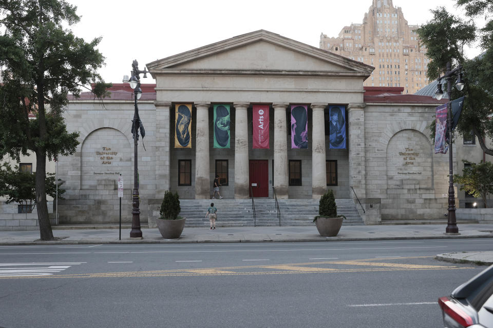 The University of the Arts' Dorrance Hamilton Hall on South Broad St. in Philadelphia, on Friday, May 31, 2024. The school announced that it is closing. (Elizabeth Robertson/The Philadelphia Inquirer via AP)