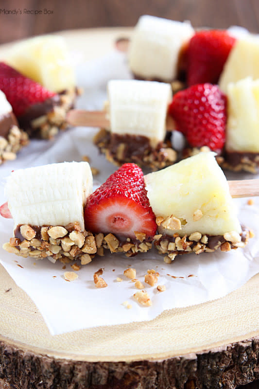 <p>Mandy's Recipe Box</p><p>No need to worry about your dessert melting.</p><p><strong>Get the recipe: <a href="http://mandysrecipeboxblog.com/banana-split-treats/" rel="nofollow noopener" target="_blank" data-ylk="slk:Banana Split Treats;elm:context_link;itc:0;sec:content-canvas" class="link ">Banana Split Treats</a></strong></p>