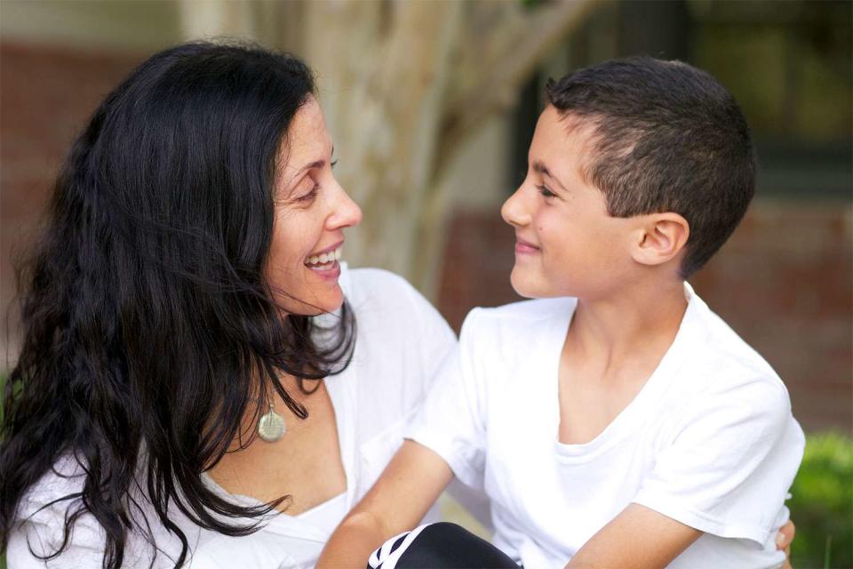 <p>courtesy Nikki Mark</p> Nikki Mark and son Tommy at her home in Los Angeles in 2012