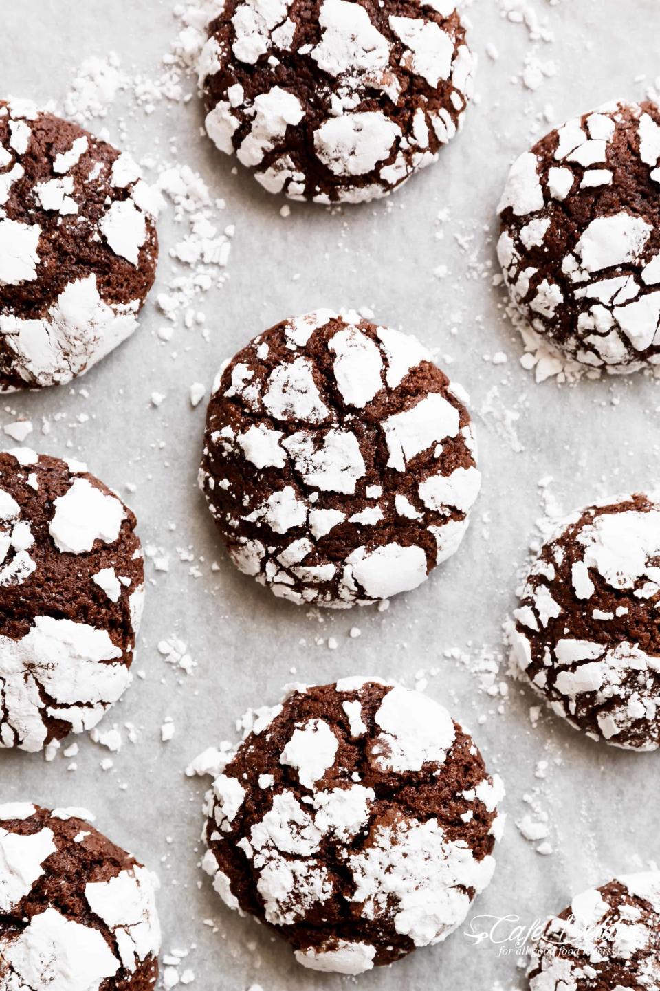 Fudgy Chocolate Crinkle Cookies