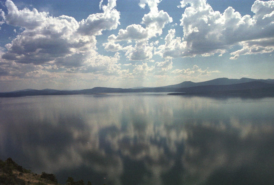 FILE - This Aug. 9, 2001 file photo shows Upper Klamath Lake near Klamath Falls, Ore. One of the worst droughts in memory in the massive agricultural region straddling the California-Oregon border could mean steep cuts to irrigation water for hundreds of farmers this summer to sustain endangered fish species critical to local tribes. The U.S. Bureau of Reclamation, which oversees water allocations in the federally owned Klamath Project, is expected to announce this week how the season's water will be divvied up after delaying the decision a month. (AP Photo/Jeff Barnard, File)