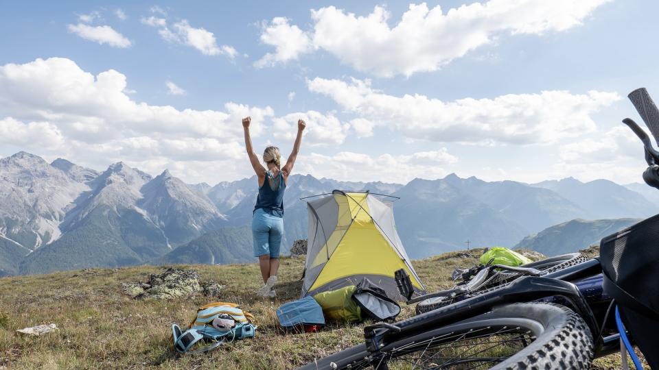 woman bikepacker