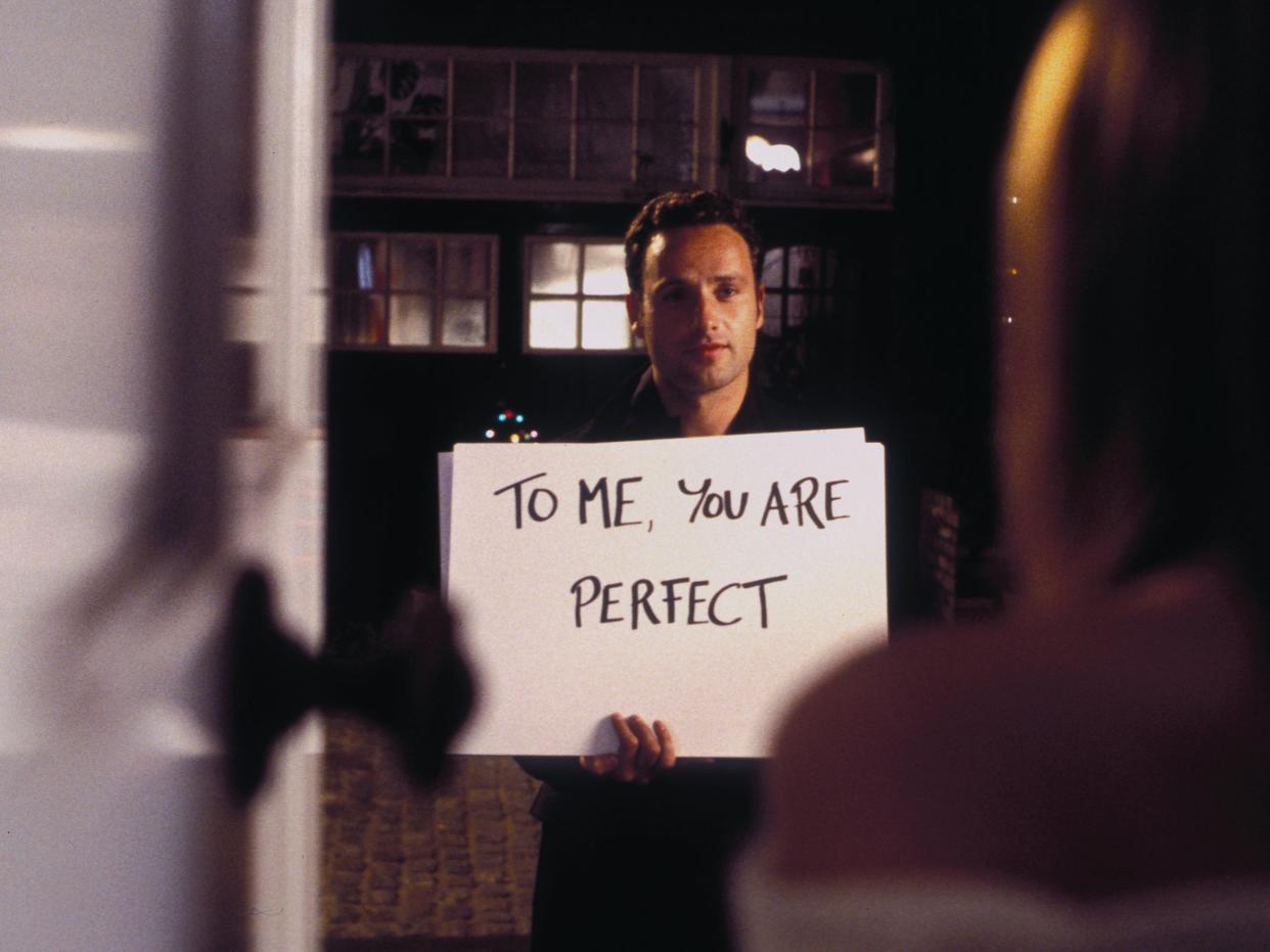 The infamous ‘cue card’ scene in Love Actually (Universal Studios)