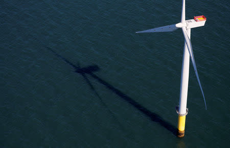 FILE PHOTO: General view of the Walney Extension offshore wind farm operated by Orsted off the coast of Blackpool, Britain September 5, 2018. REUTERS/Phil Noble/File Photo
