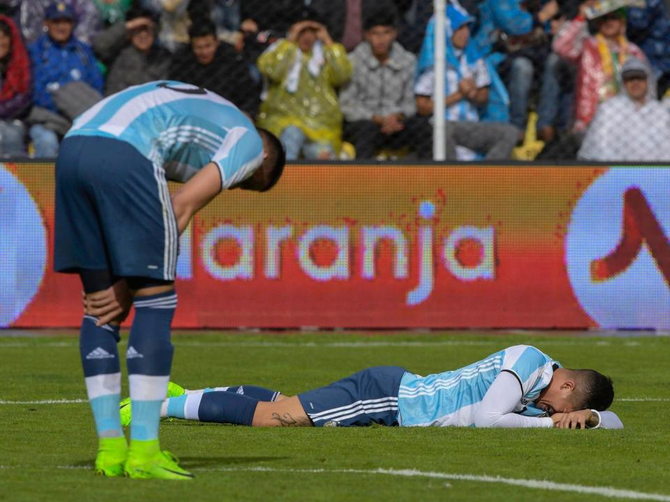 Argentina's defeat in La Paz means they are far from certain of qualification for next year's World Cup (Getty)