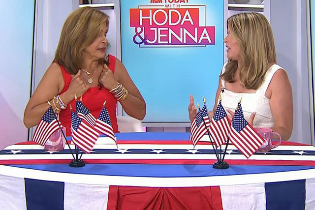 <p>NBC</p> Hoda Kotb (left) and Jenna Bush Hager on 'Today with Hoda & Jenna'