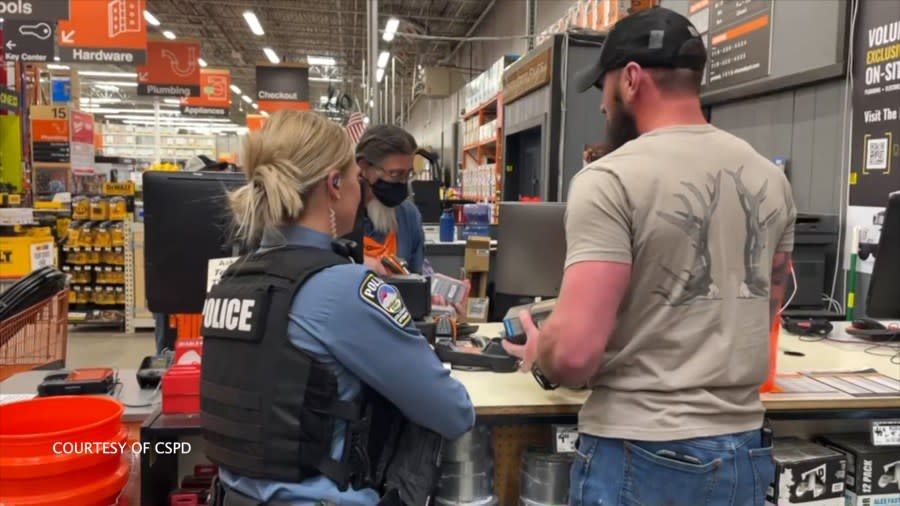 CSPD officers return stolen products to The Home Depot.