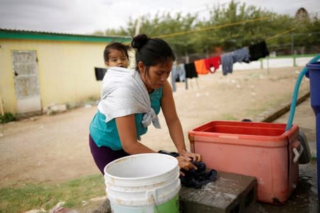 Central American migrants, asylum seekers sent back to Mexico from the U.S. under Migrant Protection Protocols (MPP) along with their parents, are seen at the Pan de Vida migrant shelter at Anapra neighbourhood, in Ciudad Juarez