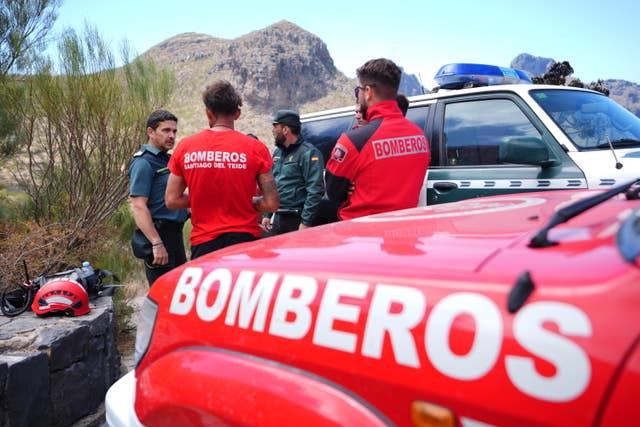 A search team near the last known location of Jay Slater, near to the village of Masca, Tenerife 