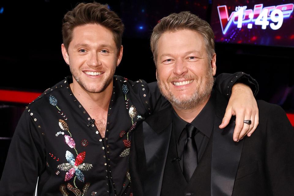 Niall Horan and Blake Shelton on "The Voice"