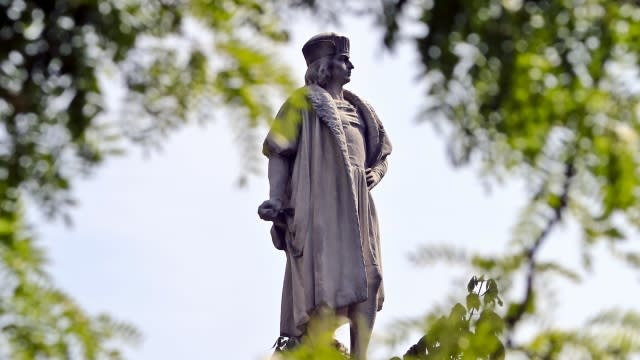 A statue of Christopher Columbus in Manhattan's Columbus Circle.