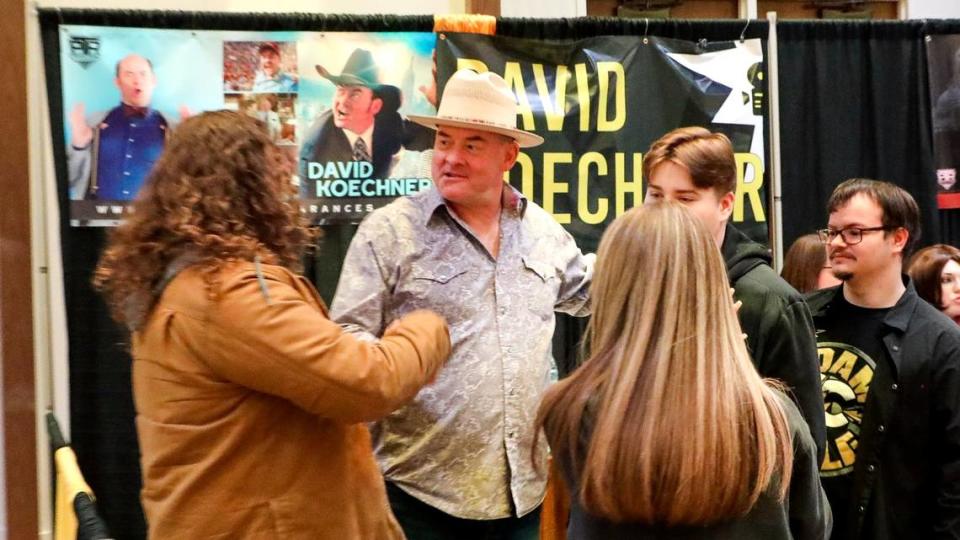Actor and comedian David Koechner, center, was last in Lexington at the 2022 Lexington Comic and Toy Convention at the Central Bank Center.