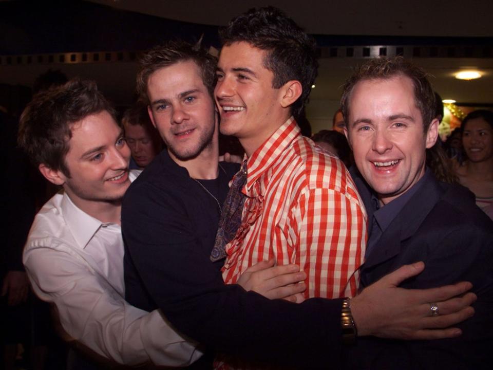 Elijah Wood, Dominic Monaghan, Orlando Bloom and Billy Boyd at the Australian premiere of ‘The Fellowship of the Ring’ in 2001 (Scott Barbour/Getty Images)