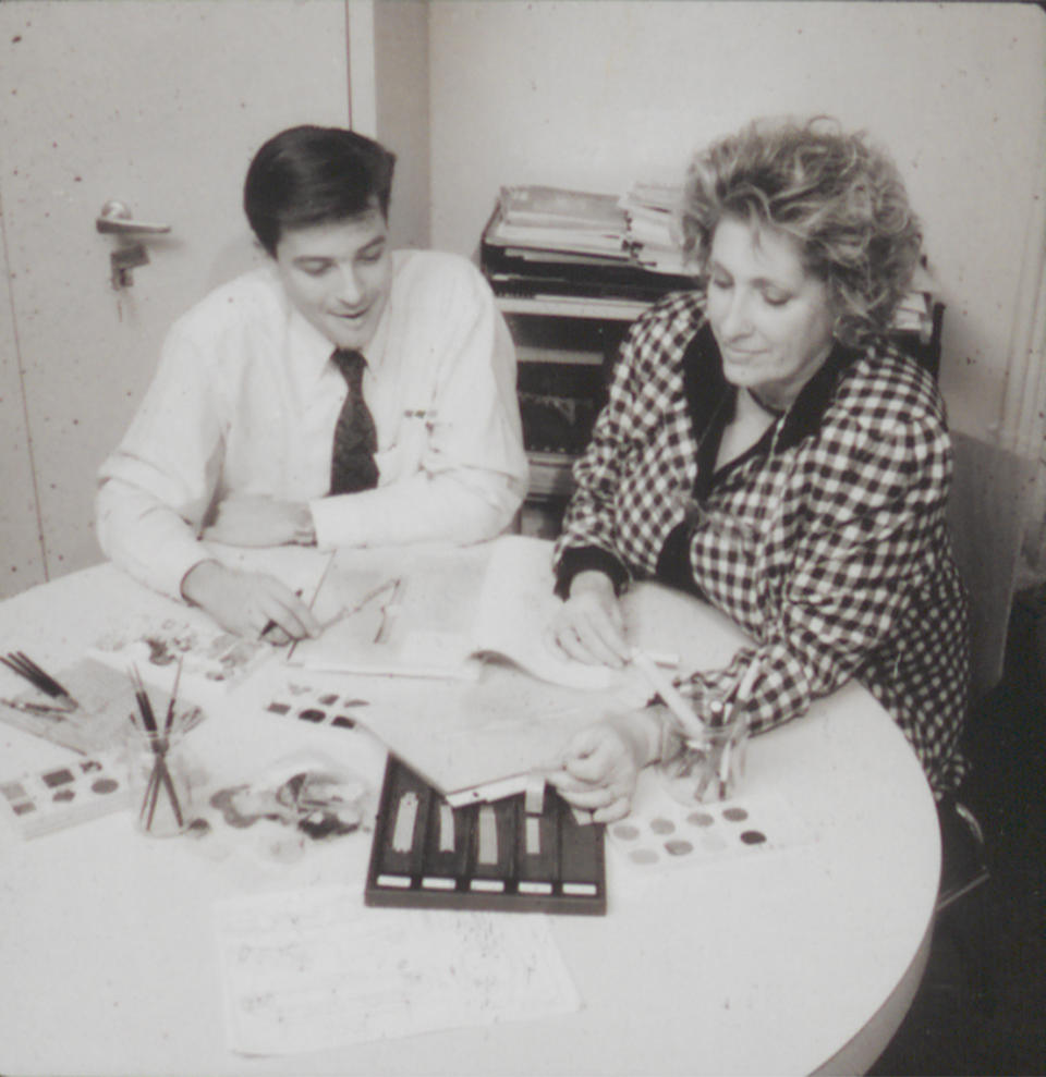 Emmanuel Guet and Jacqueline Dimier Looking Over Offshore Designs in the Early ’90s