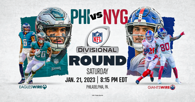 What time, channel is Eagles game vs. Giants on Saturday? (1/21/23