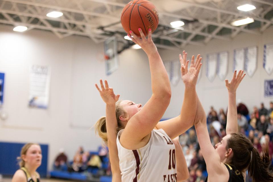 Silver Lake junior Makenzie McDaniel (10) led the team in scoring this year and was named first team All-League for the Mid-East League.