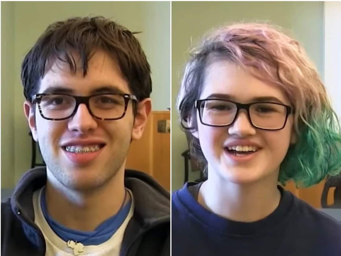 Samuel López Matos, Kelly Dorman and Jake Lewis are three of the students behind Horton High's 'Red Instead' campaign for Autism Acceptance Month in April. (Annapolis Valley Chapter of Autism Nova Scotia/Facebook - image credit)